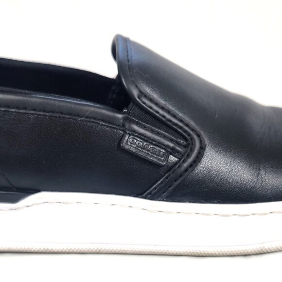 Coach Walker Slip On Women's Leather Sneakers C Logo Comfort Shoes Black Size 8B - Picture 5 of 16